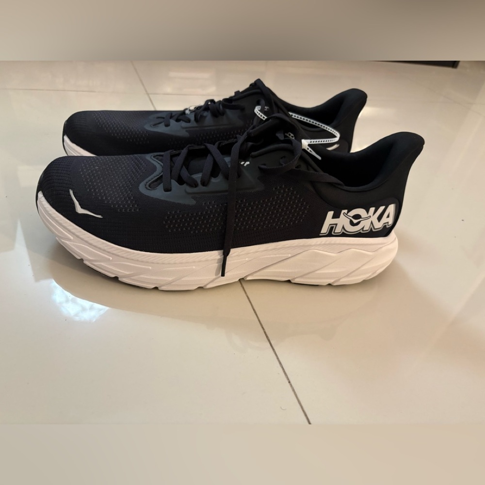 Hoka Black and White Athletic Sneakers
